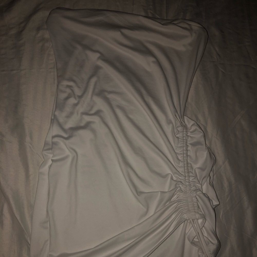 White Strapless Mini Dress